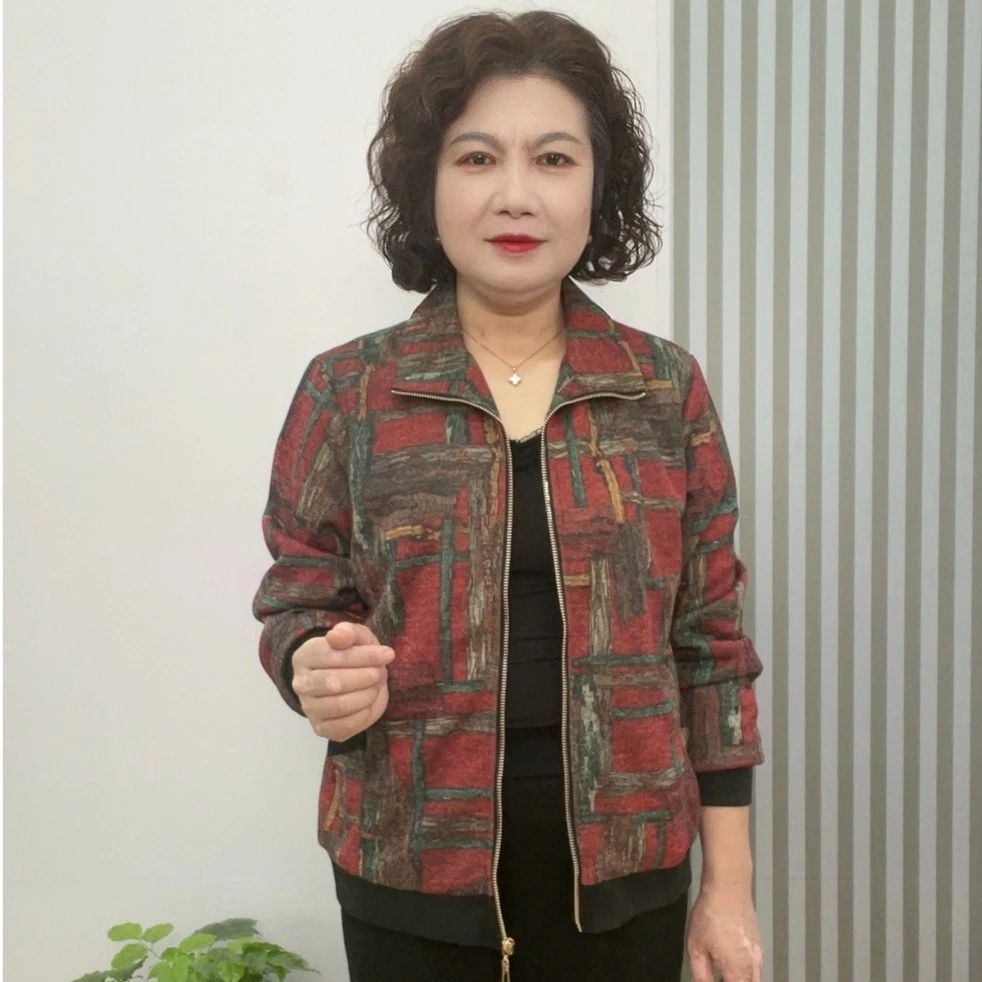 美缇语2023春秋中年漂亮妈妈装时尚百搭显瘦气质休闲夹克长袖外套