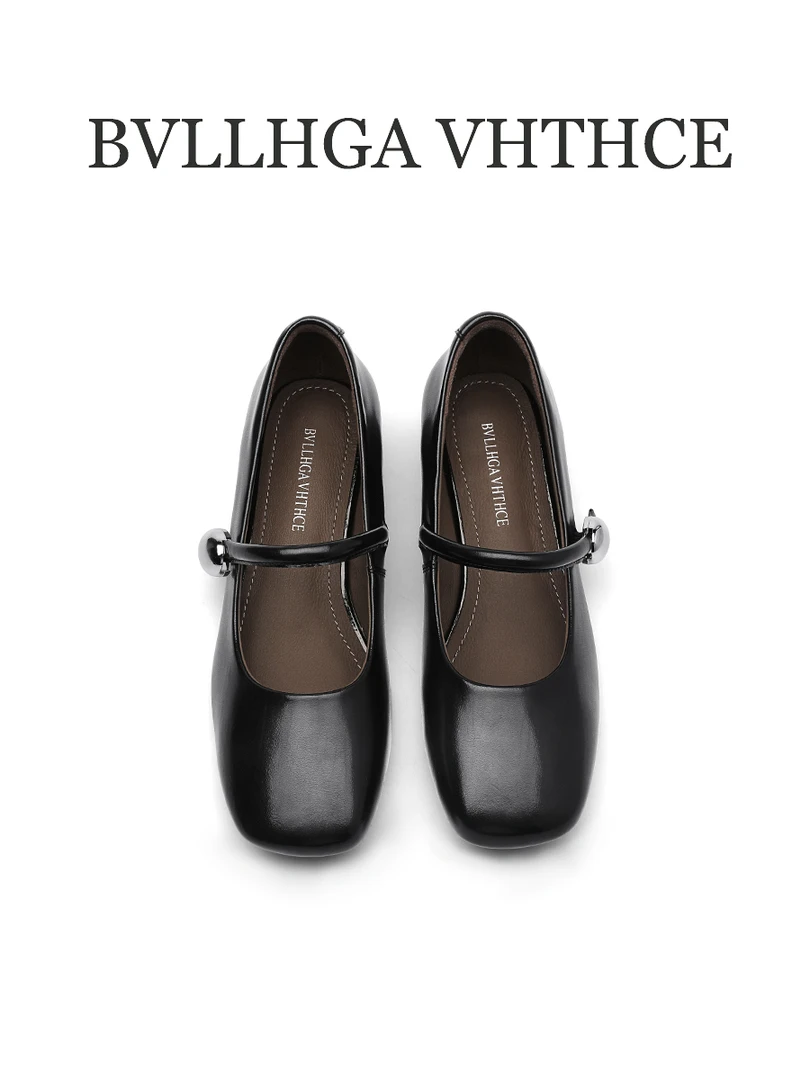 【BV正品】2025法式玛丽珍夏季时尚胎牛软底时尚高级低跟女鞋8802