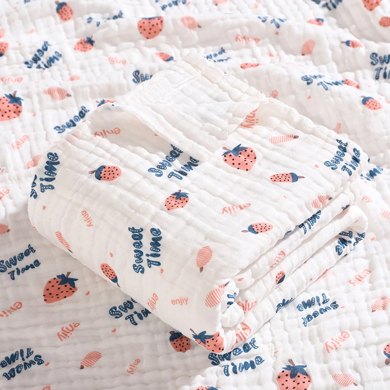 婴儿浴巾6层泡泡棉纱浴巾秋冬厚款吸水柔软速干