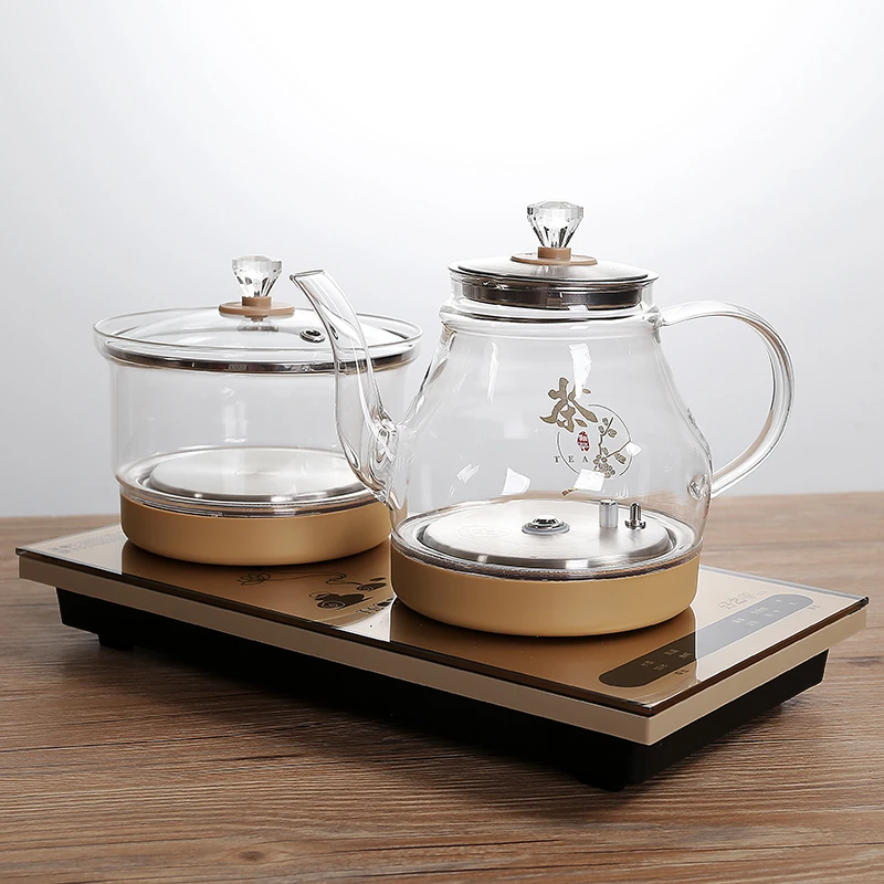 全自动一体蒸茶壶玻璃煮茶器泡茶炉电陶炉烧水涌泉式上水电磁配件