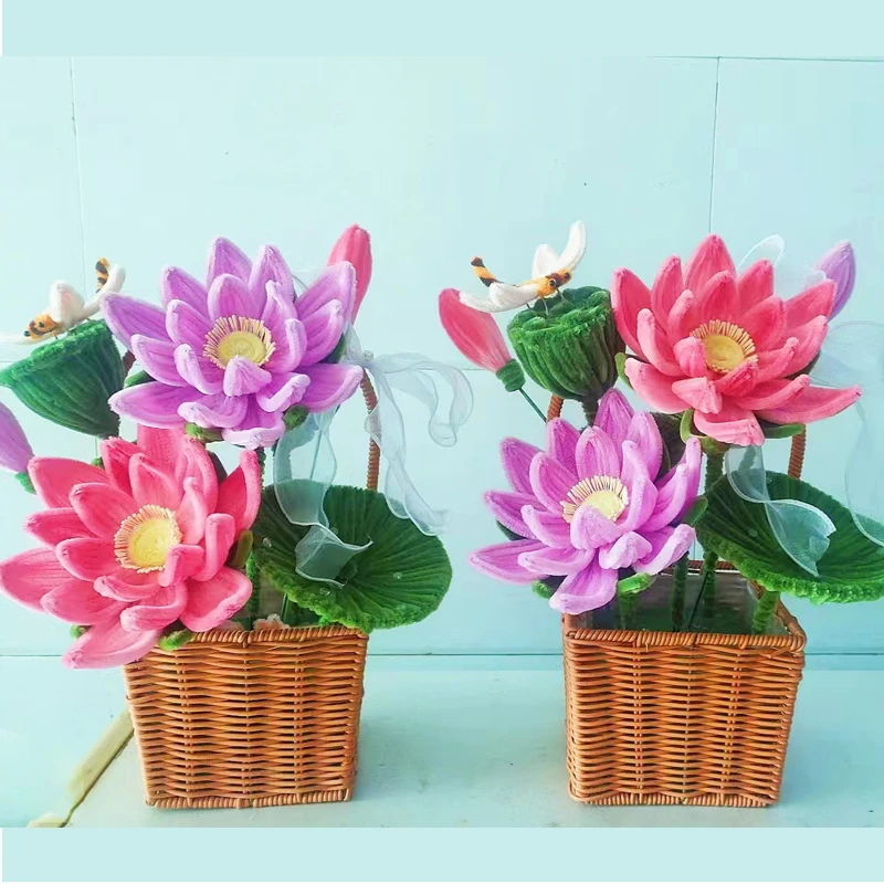 【寒冰若雪手工推荐】加密扭扭棒荷花莲花材料包 (非成品 不含花篮)