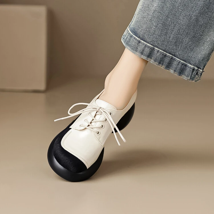 6.5CM 2025年春秋新款单鞋方头厚底粗跟高跟时尚百搭休闲圆头单鞋