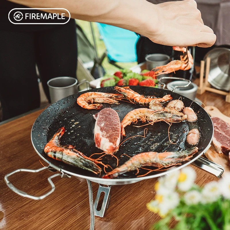 火枫户外百味煎烤盘露营烧烤盘不粘涂层卡式炉家用烤肉