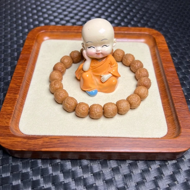 饕餮猴头核桃手串原皮原色