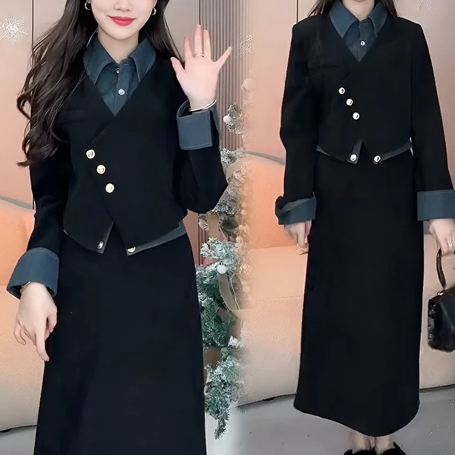 【RG3621】2024年秋冬新款时尚气质百搭减龄显瘦小衫休闲套装