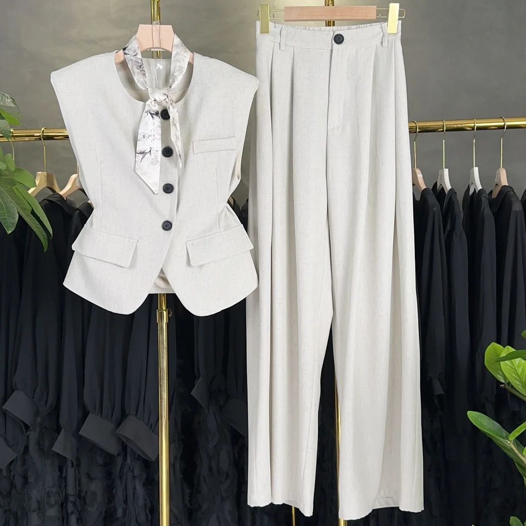 【现货】【RG1889】2024年时尚气质百搭减龄显瘦新款小衫休闲裤套装