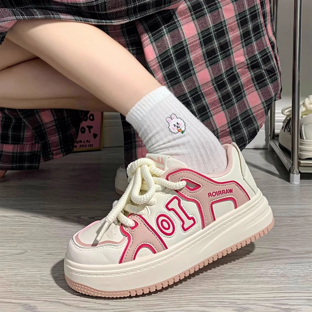 回力粉色小白鞋子女学生厚底增高百搭鞋子小众原创女鞋休闲运动鞋