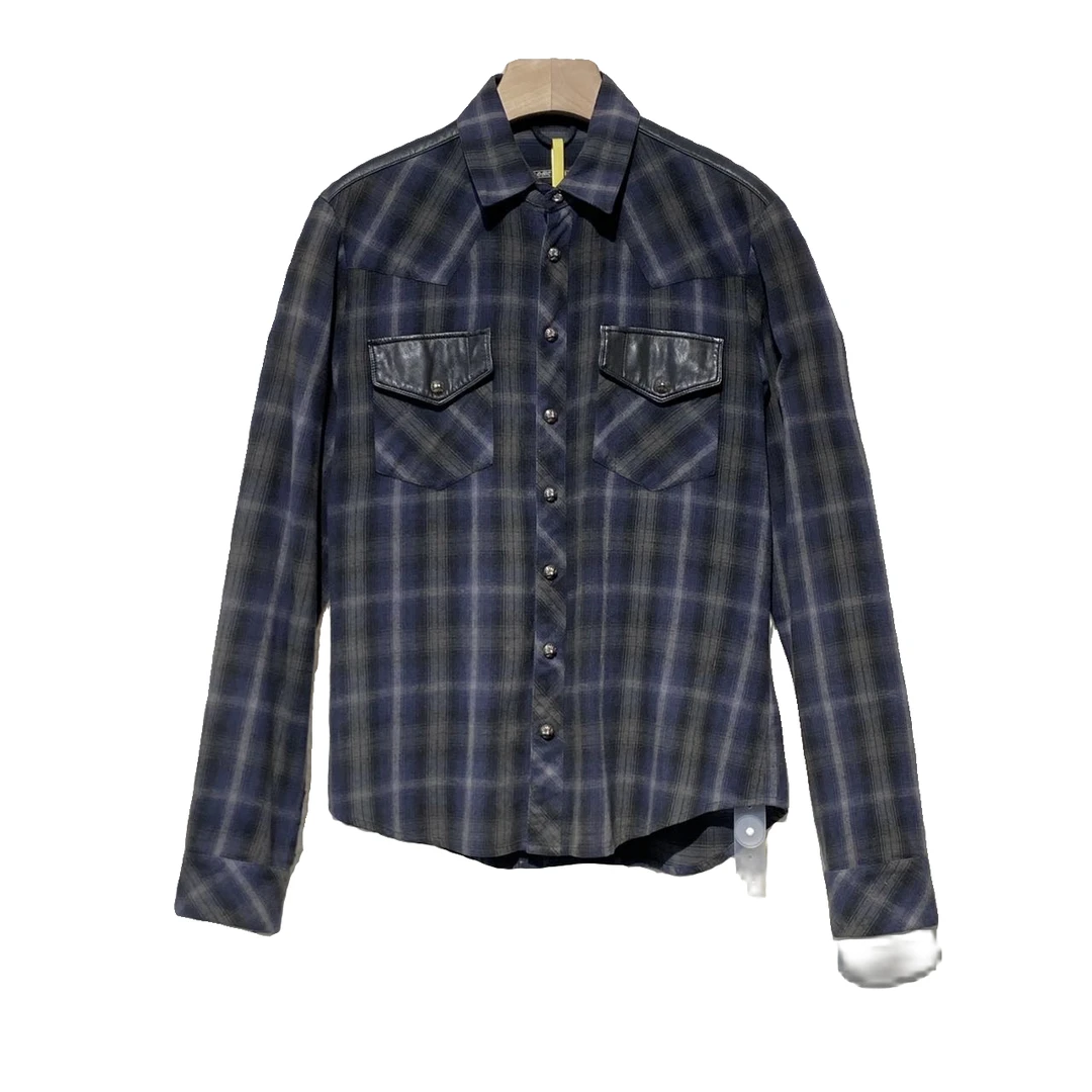 Chrome Hearts/克罗心 格纹拼皮 衬衫 外套/L码/95+新/XG-Y13901
