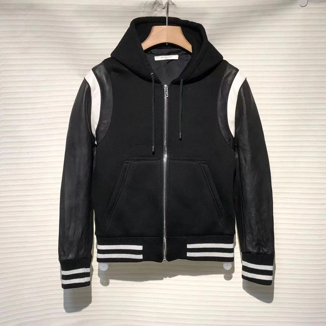 Givenchy/纪梵希 时尚 休闲 皮拼接 外套/50码/95新/XG-Y16012