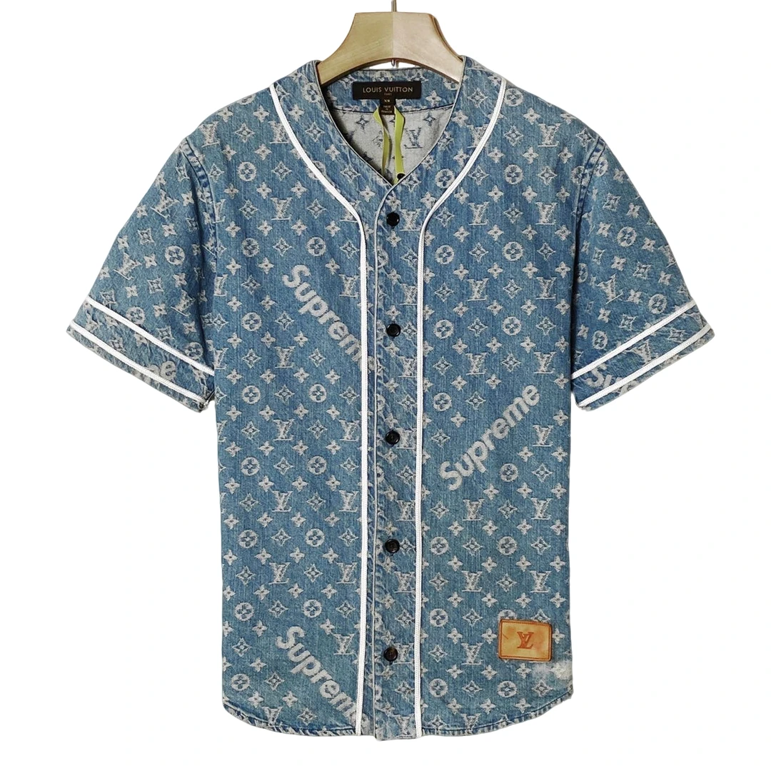 LouisVuitton/路易威登 lv 老花 牛仔短袖/XS码/95+新/XG-Y20484