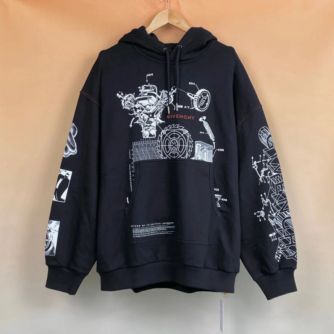 Givenchy/纪梵希 图案印花 连帽卫衣/Xs码/未使用吊牌XG-Y11329