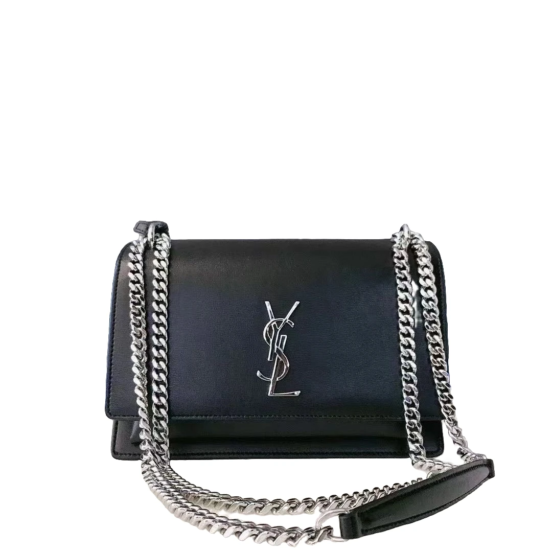 竞拍 YSL/圣罗兰 黑银 日落 包/码/95+新/XG-Y6429