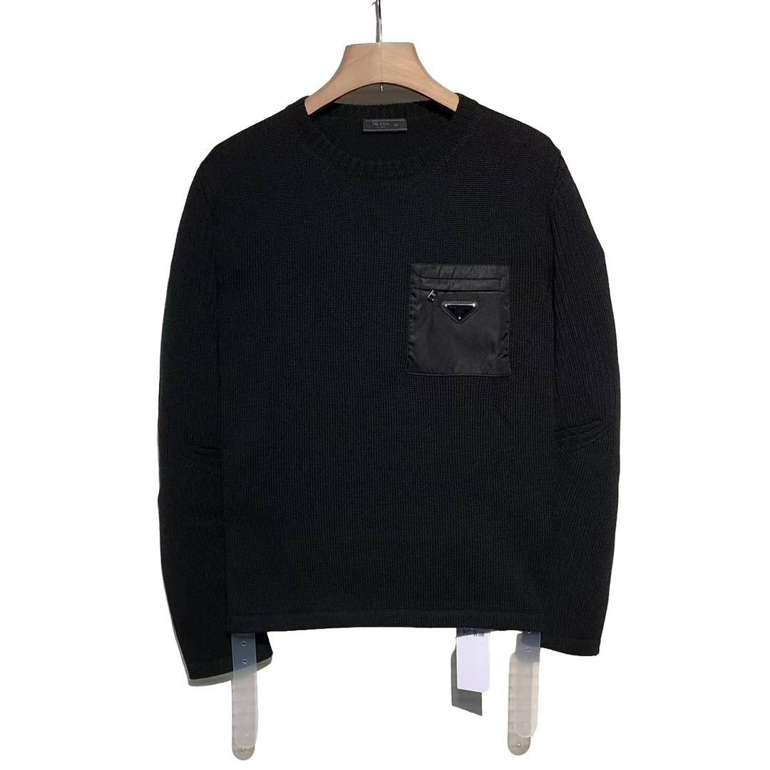 Prada/普拉达 时尚 休闲 口袋三角标 毛衣/50码/95+新/XG-Y16352