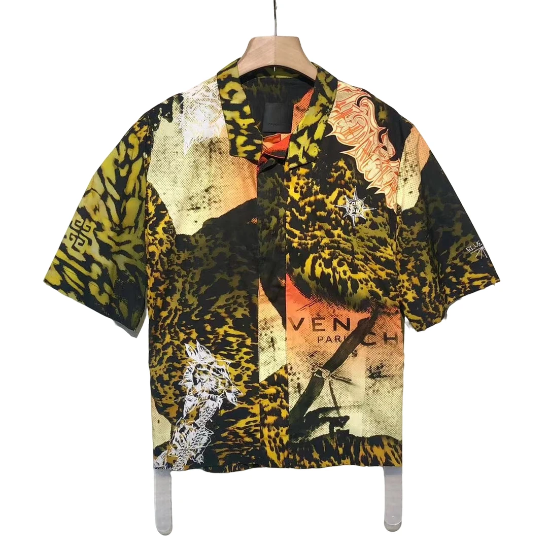 Givenchy/纪梵希 图案印花 休闲 短袖衬衫/41码/新带吊/XG-Y12006