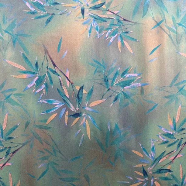 金小兔荣誉出品染底贡缎绿底金竹面料适合袍子连衣裙家居服