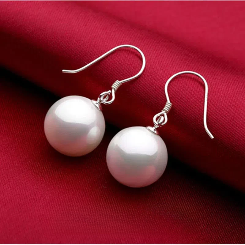 925银耳饰 【佩戴不过敏】时尚百搭珠珠耳环女高级感长款气质耳饰