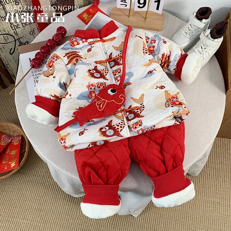 中式加绒加厚拜年服Z0130