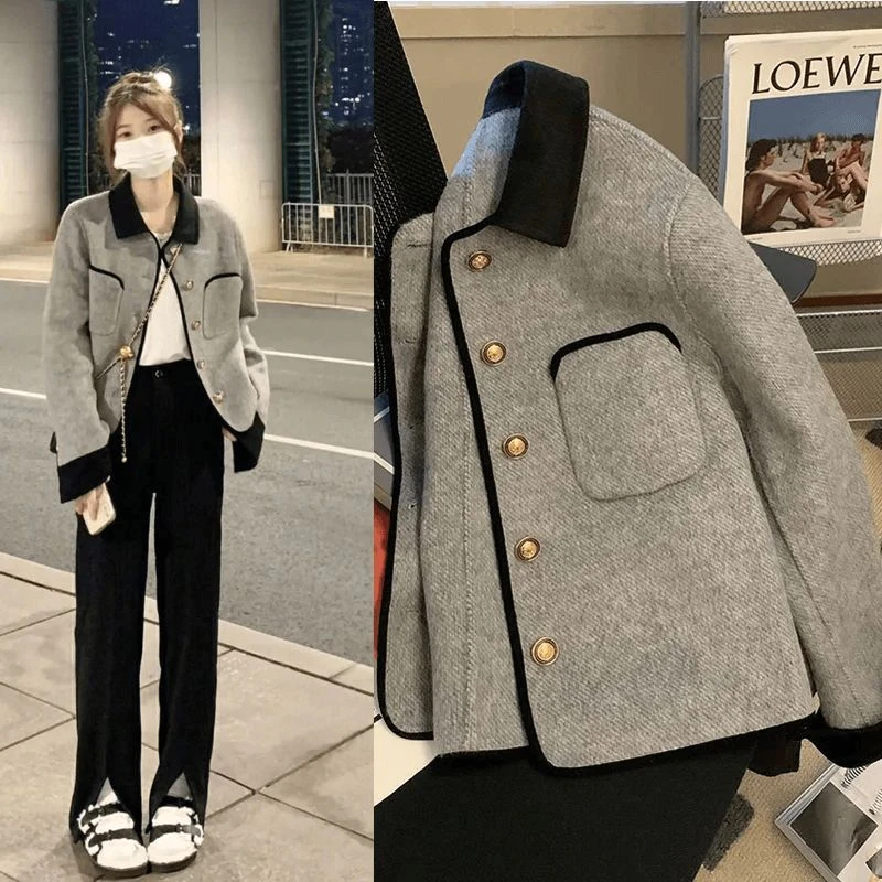 小香风外套女2024秋装新款薄款高级感带领气质小个子短款棒球服潮