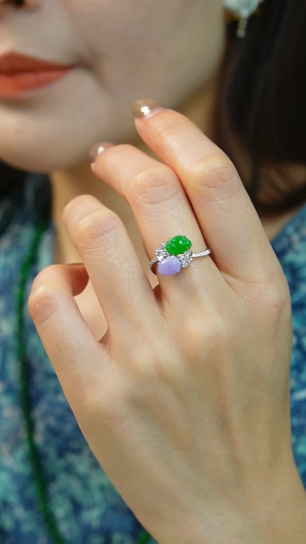 【闪购商品】翡翠戒指18K金镶嵌23号-戒指/姿/XY