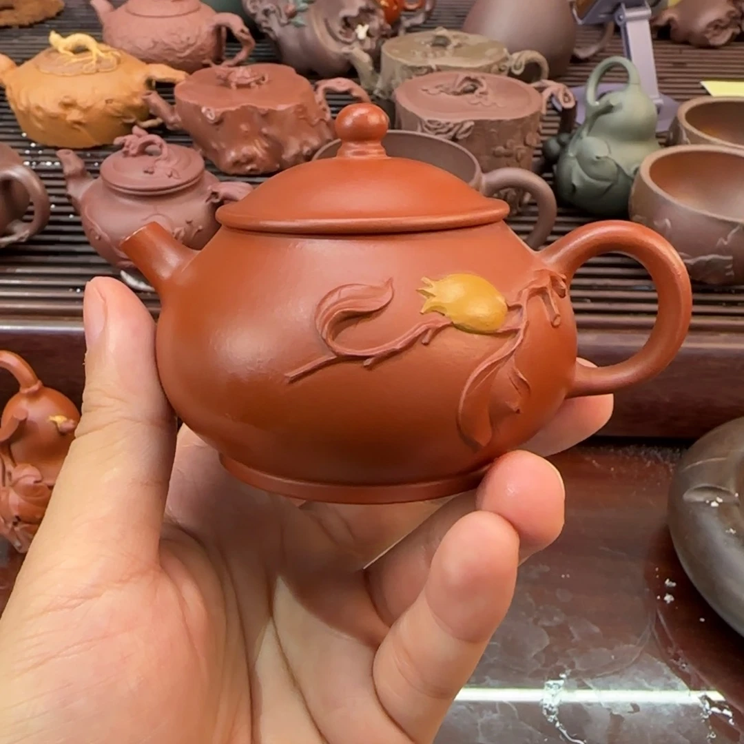 【闪购商品】紫砂茶杯小石榴朱泥