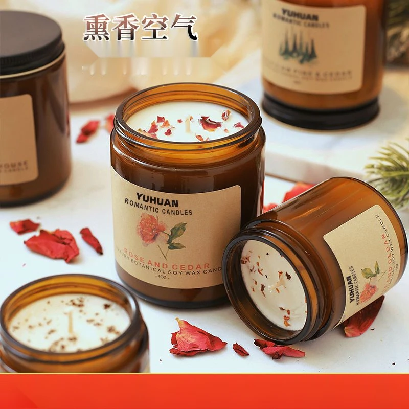 花瓣香薰蜡烛女卧室淡香房间室内留香小众熏香摆件礼物伴手礼