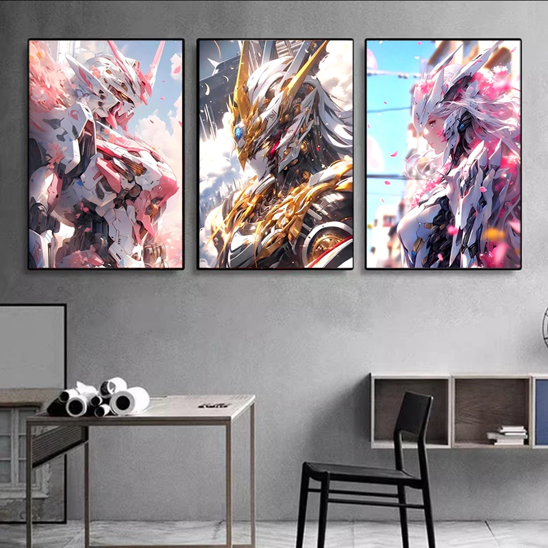 XIMO/喜陌ai粉色机甲系列潮流装饰画动漫卡通壁画