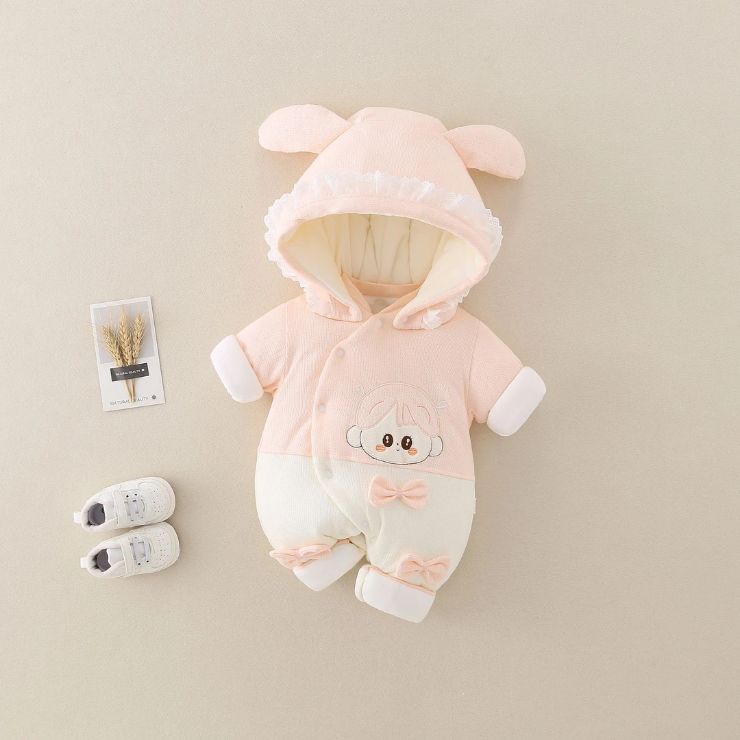 新生婴儿连体衣秋冬加厚保暖套装满月宝宝外出服抱衣棉服冬天衣服