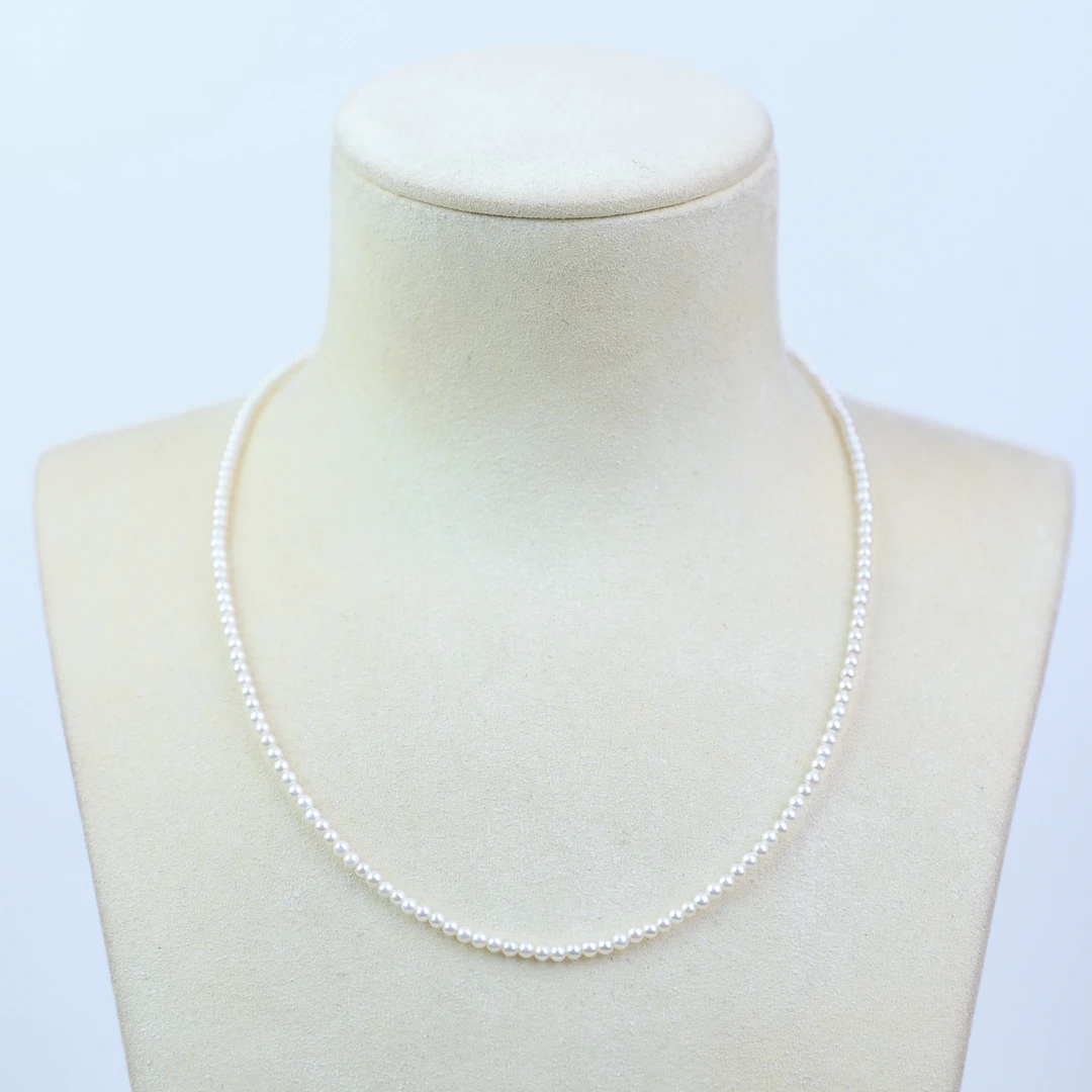 依俐西雅A297 高品小米珠珍珠项链18K金扣头（2.5-3mm）