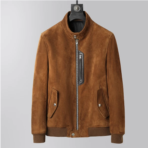 海宁真皮春秋皮衣立领新款羊皮夹克休闲时尚外套男士短款外套