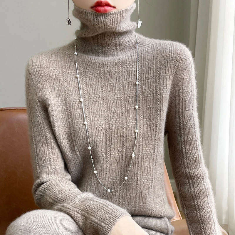 老板娘推荐羊毛衫镂空堆堆领百搭款女秋冬针织打底时尚
