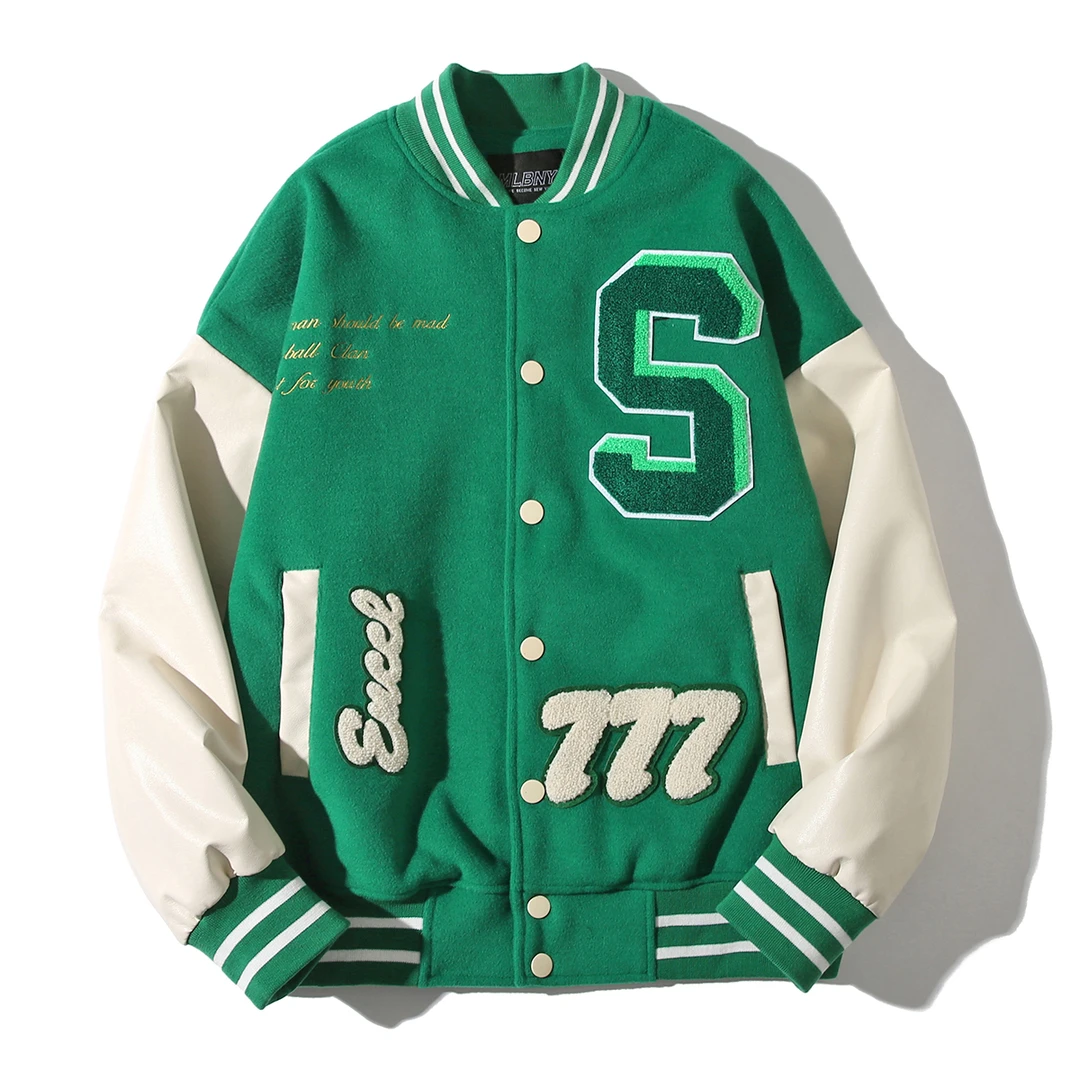 25秋季休闲长袖棒球服学生男女情侣宽松棒球领夹克外套清仓