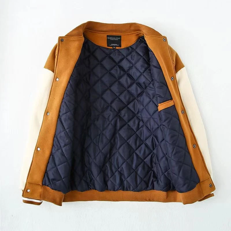 冬季加棉款简单百搭棒球服