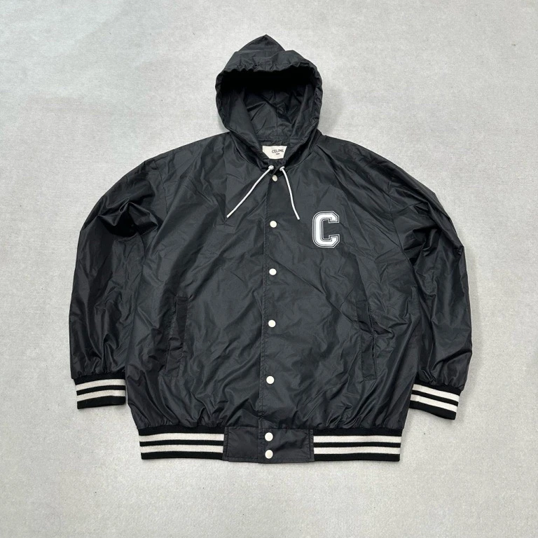 Celine 棒球服外套 黑色大 logo 40 码