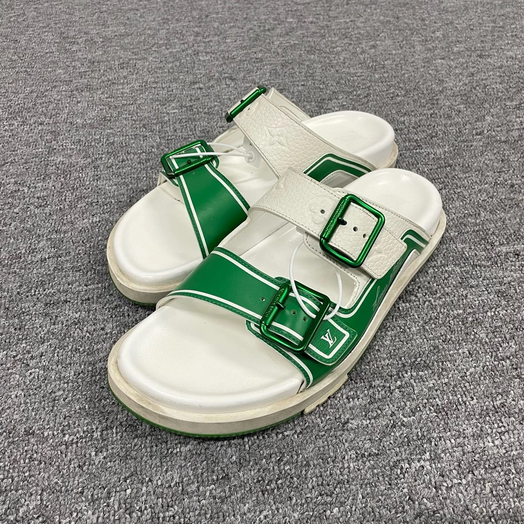 Louis Vuitton Trainer 白绿 凉鞋 95新 42码