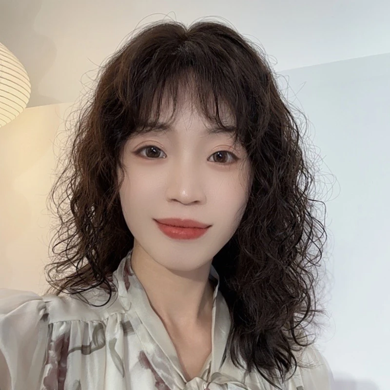 全头递针减龄蛋卷刘海头顶补发片蓬松透气无痕可随意分缝