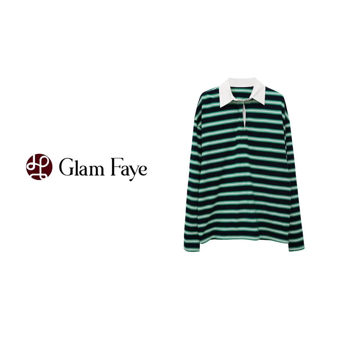 【律动条纹】森林绿长袖T恤