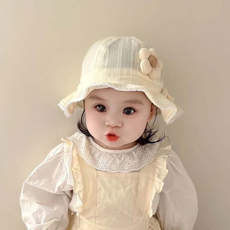 儿童帽子春秋季薄款遮阳帽女童公主帽洋气宝宝渔夫帽夏天防晒帽潮