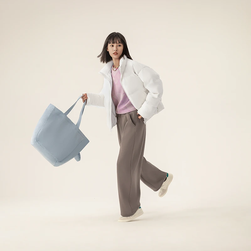 超级安踏女子秋冬新款防泼水羽绒服宽松立领保暖百搭运动外套