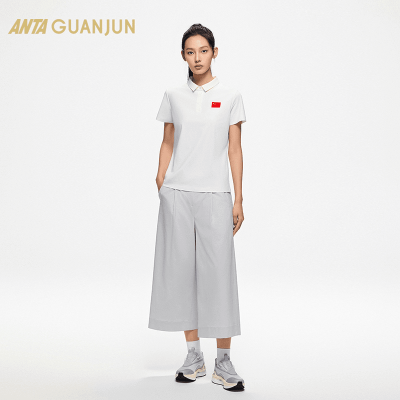 安踏冠军全天候24夏季女50倍防晒冰肤透气短袖POLO衫162430117