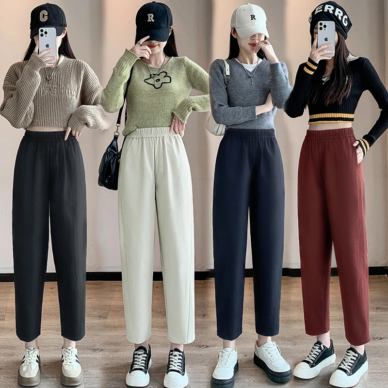 2025秋季新款梨形显瘦八九分镰刀裤小个子百搭流行遮肉抗皱休闲裤