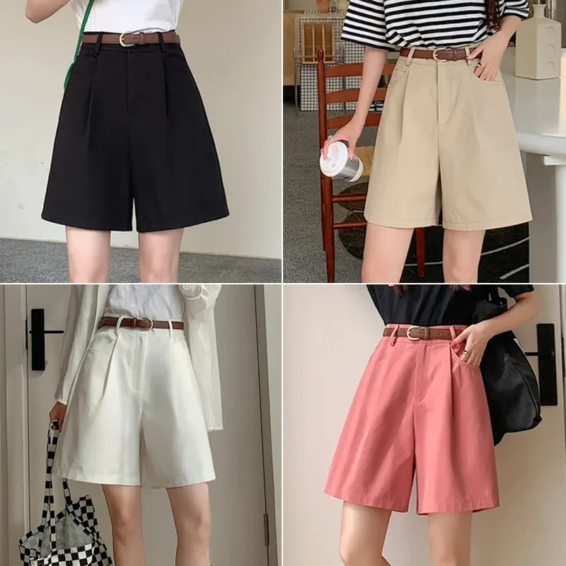【送腰带】F韩版高级感工装短裤2025夏季薄款小个子休闲百搭阔腿裤