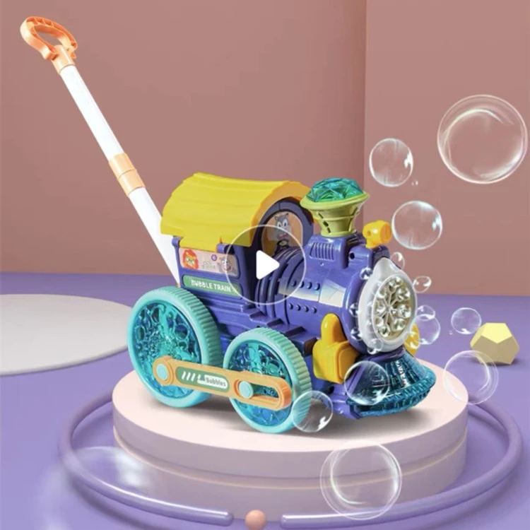 儿童小火车手持推车吹泡泡机网红玩具泡泡枪多孔炫酷手推车可爱