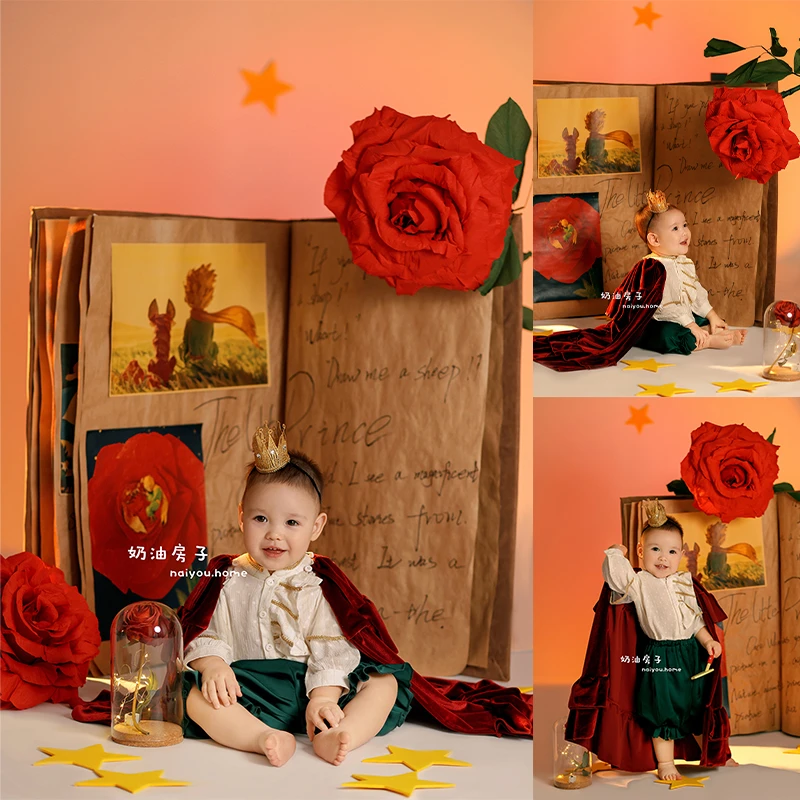 周岁主题宝宝周岁照小王子周岁写真儿童摄影道具服装