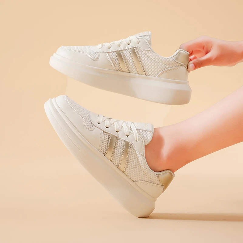 天花板品牌联名新款女鞋运动休闲板鞋厚底真皮小白鞋