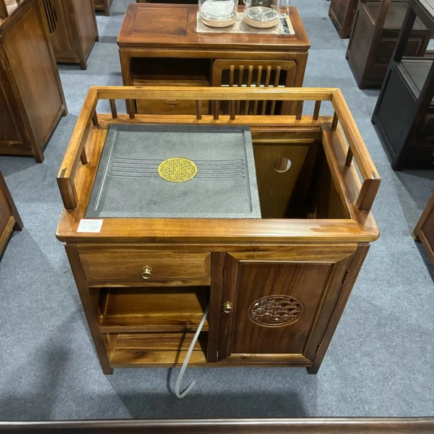 胡桃木实木茶桌茶台家用小茶车烧水壶一体小型茶几功夫可泡喝茶