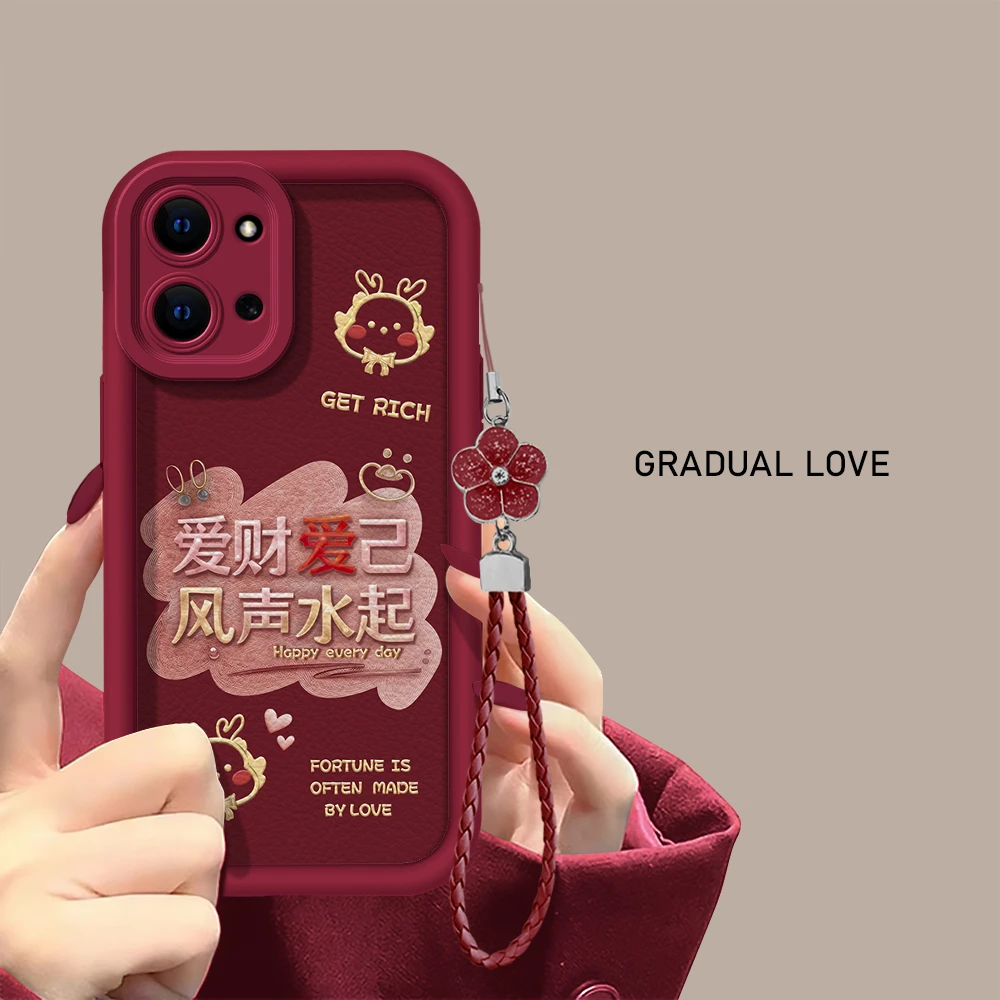 【OPPORENO9】2024新年款爱财爱己天眼羊皮镜头全包防摔手机壳女