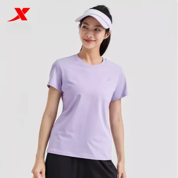 特步短袖女2024夏季新款训练潮流时尚设计感T恤上衣976228010531