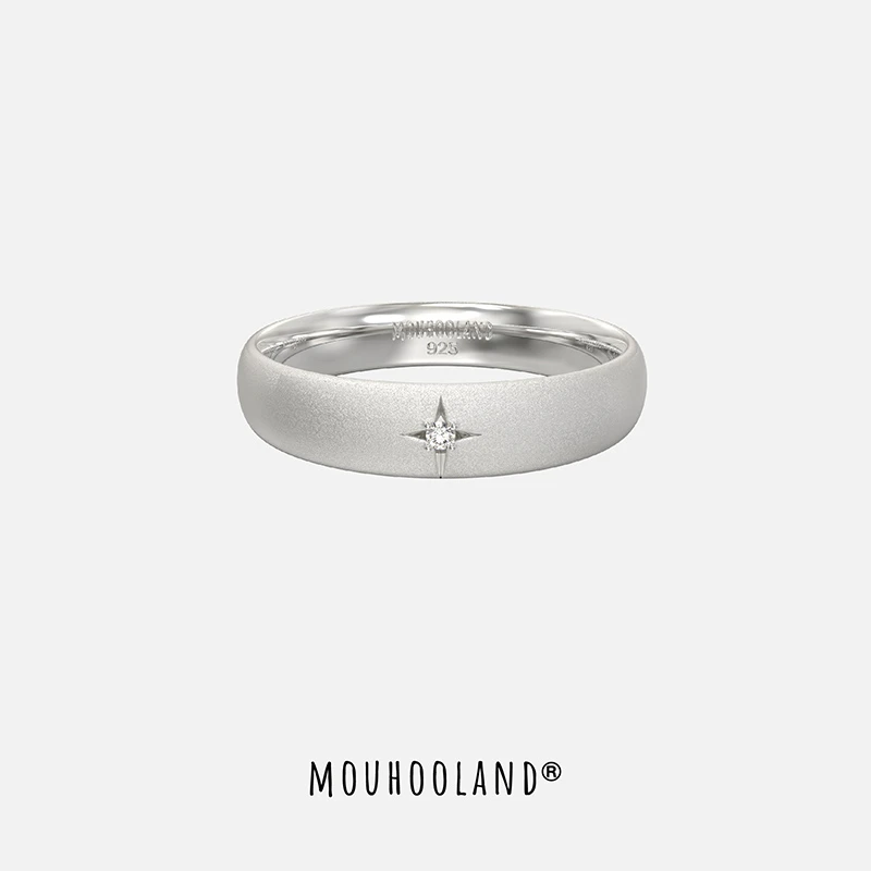 Mouhooland/暮后之地 925银戒指 无尽之环宽戒情侣款指环小众设计