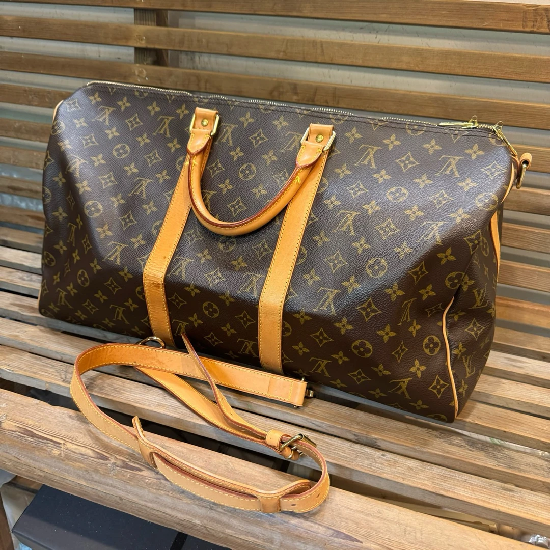 95新 LouisVuitton/路易威登 keepall50 旅行包单肩斜挎包 附肩带