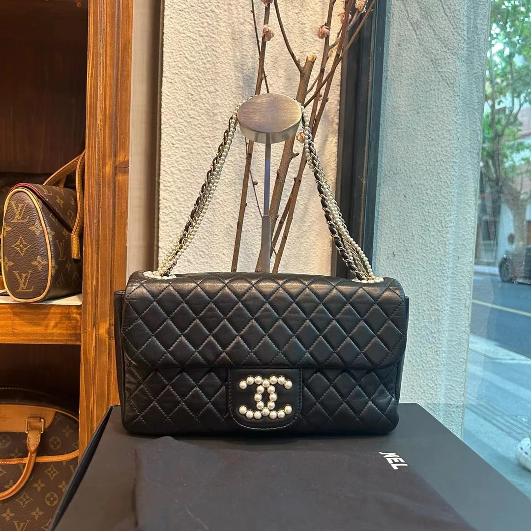 99新 Chanel/香奈儿 威斯敏斯特珍珠链条腋下包 附盒子尘袋